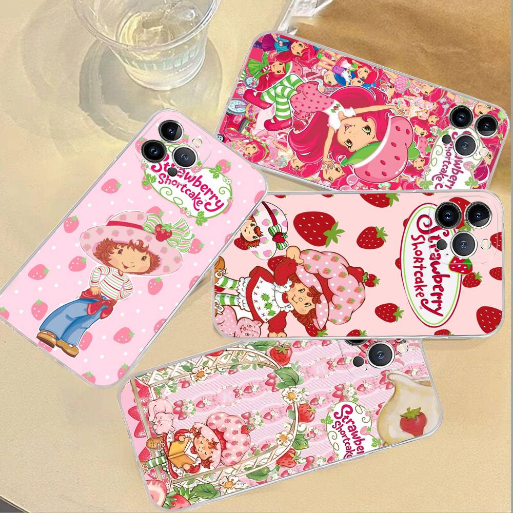 S-Strawberry Cartoon S-Shortcake Girl Case For Iphone 17 16 15 Pro Max 11 12 13 14 Pro Plus Phone Cover