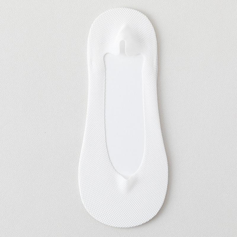 5 Pairs of Women's Cotton Summer Thin Mesh Breathable Sweat Absorbent Non Slip with Invisible Socks