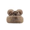 Korean Style Bear Ears Plush Hat Warm Cap Mink Fur Fisherman Hat Fluffy Warm Hat  Autumn and Winter