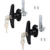 Truck Cap Locking T-Handle, Matching Set T-Handles Lock, Truck Cap Topper Camper Shell Locking T-Handle, Keyed Alike Black T-Handle Lock Kit
