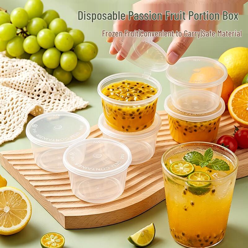 50ml Runde Einweg-Plastik-Saucenschälchen mit Deckeln