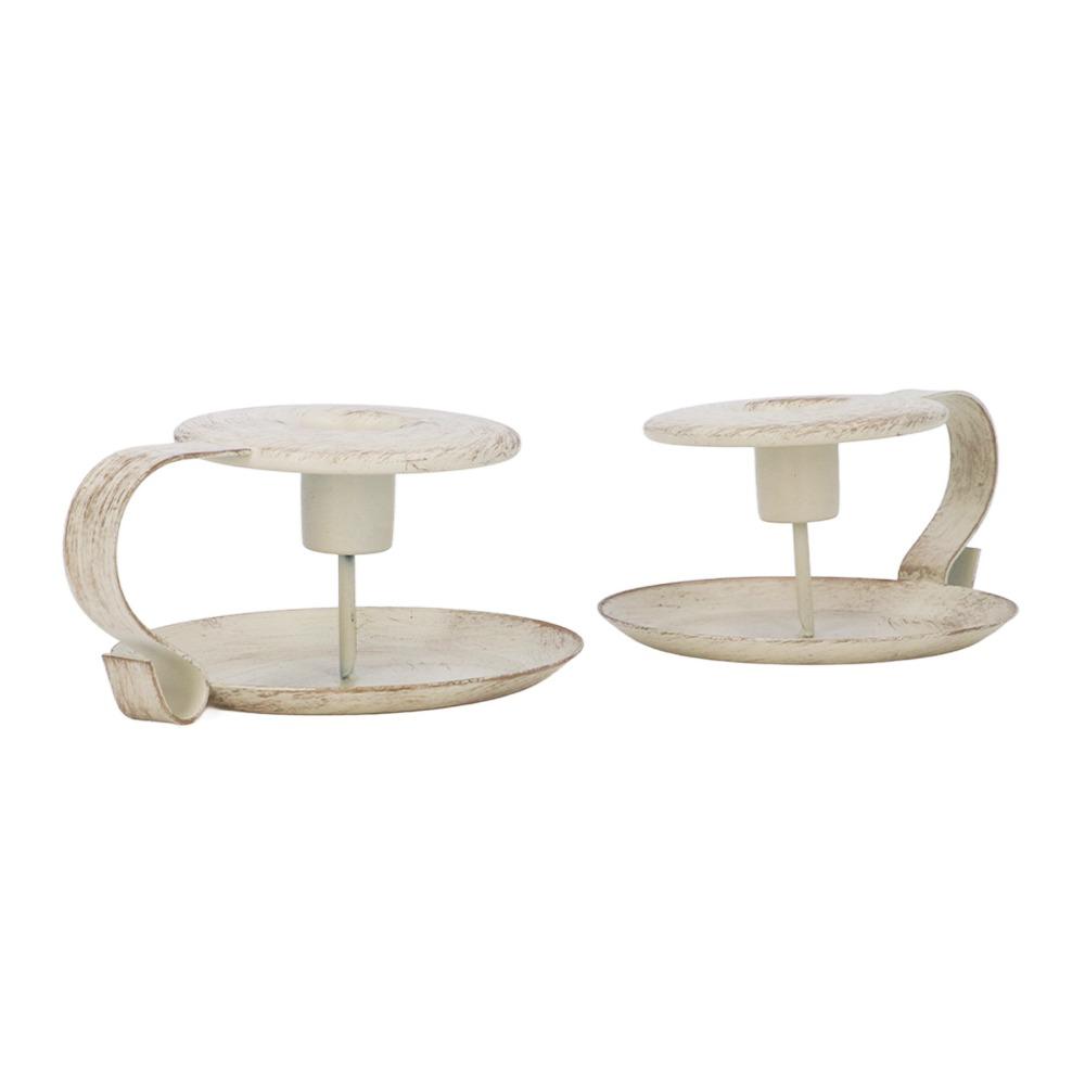 2pcs Iron Iron Candle Holder Antique Candlestick Holder Ceramic Candle Holders  Tabletop Display