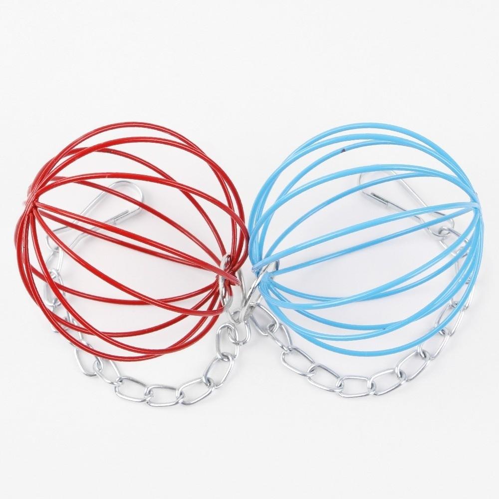 Round Rabbit Grass Feeder Stainless Steel Hay Feeder Ball Hay Holder Hanging Grass Ball Chew Toys