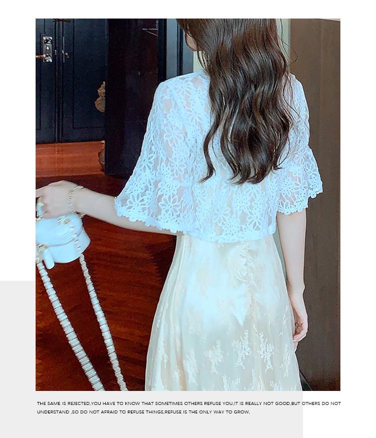 Women's Summer Lace Chiffon Shawl Cardigan - Lightweight Mid-Sleeve Top for Sun Protection