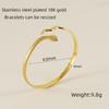Retro Titanium Steel Adjustable C-Shaped Bangle - European & American INS Style Stainless Steel Women's Bracelet