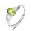 S925 Sterling Silver Natural Stone Ring for Women, Japanese Style Elegant Crystal Band, Adjustable Dainty Jewelry, Daily Wear & Gift for Girlfriend