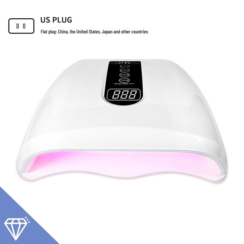 96W Red Light Nail Lamp with Double Hand Sensor - Fast Dry Gel Polish Phototherapy Machine for Salon Use, Painless & No Blackening.