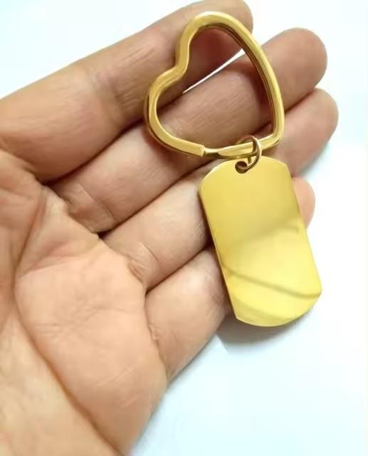 10Pcs/Lot Strip Blank Mirror Polished Stainless Steel Keychain For DIY Custom Women's Men's Keychain