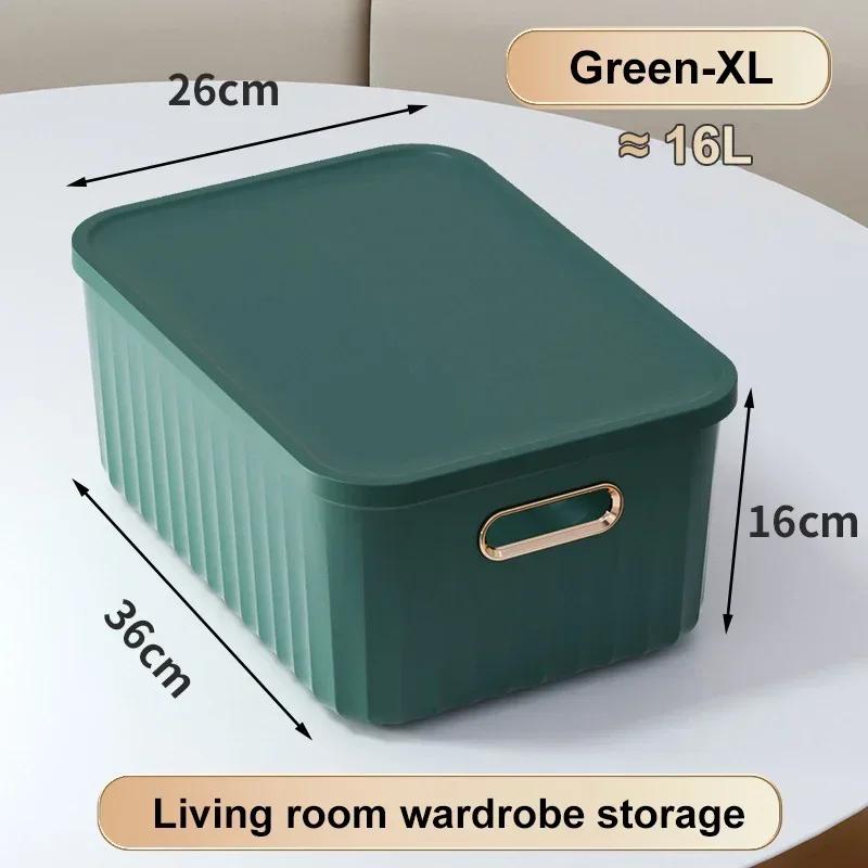 Sundries Storage Boxes with Lid Light Luxury Snacks Toys Storage Basket Household Wardrobe Organizer Clothes Nordic  Solid Color