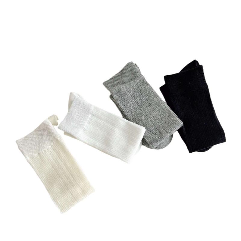 Chaussettes hautes en coton ajouré fin style ballerine pour femmes, printemps et été