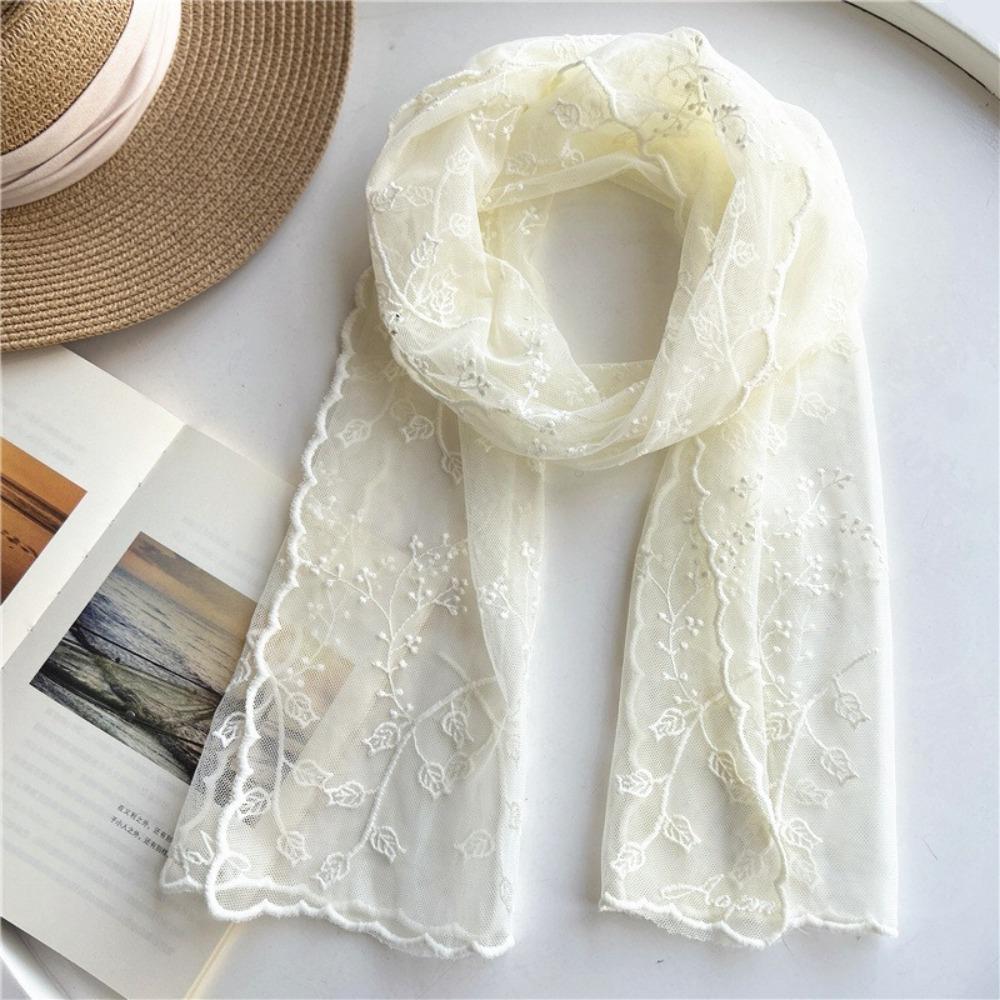Retro Women's Lace Scarf Elegant Silk Headband Casual Female Headscarf