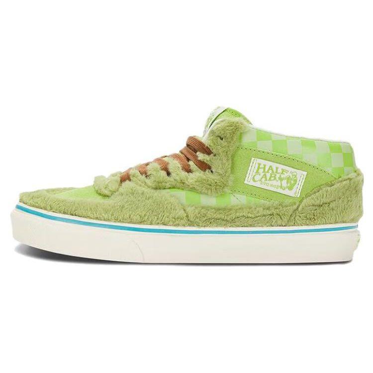 Vans Half Cab Round Toe Comfortable Stylish Wrap Mid-Top Skate Shoes Unisex Skate Shoes Green VN000CMUDTM