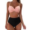 Costume da bagno bikini push up da donna costumi da bagno solidi sexy costume da bagno floreale femminile costumi da bagno increspati XL bikini a vita alta donna