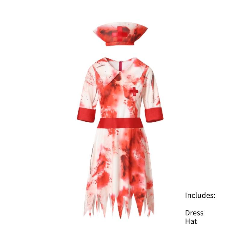Yumeikeshi Women's Halloween Cosplay Costume Blood Nurse Maid Doctor Outfit