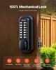 Mechanical Keyless Entry Door Lock, 2.0 Code Upgrade, 4-7 Digits Code, Single-Sided Push Button Combination Mechanical Keypad Door Knob, Auto Locking,