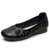 Fashion White Cutout Shallow Flats Woman Designer Floral Hollows Summer Flat Shoes for Women  Casual Leather Loafers