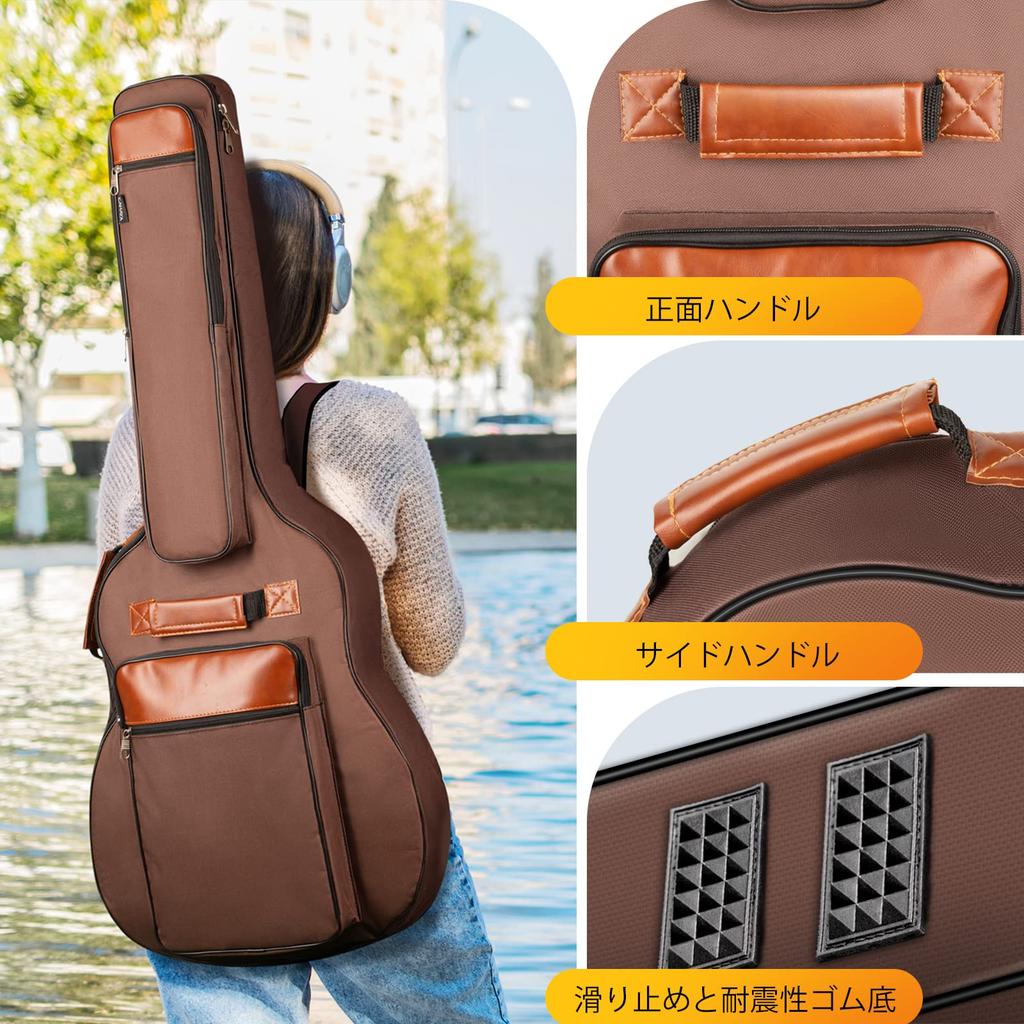 CAHAYA 12mm Schwamm 6 Passende Zoll Akustik Wasserdicht Oxford Verbessert Akustikgitarre Weich Groß 6 Taschen Exotisch Schulter- oder Handtasche CY0150 Tasche,