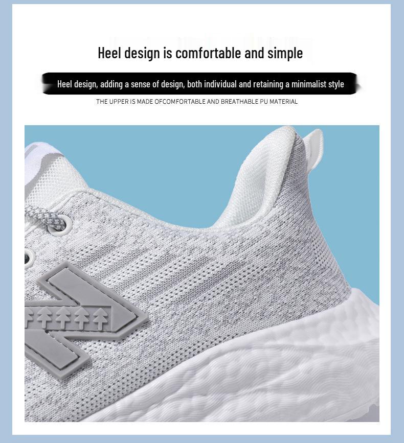 נעלי ספורט טרנדיות לגברים קלות משקל נושמות - סוליה רכה, נעלי ריצה חיצוניות רב-תכליתיות לאביב ולקיץ