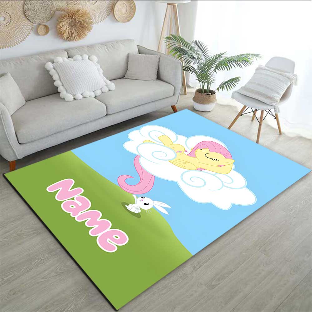 Little Pony (16) Customize your name rug, office chair cushion, home bedroom living room gift.