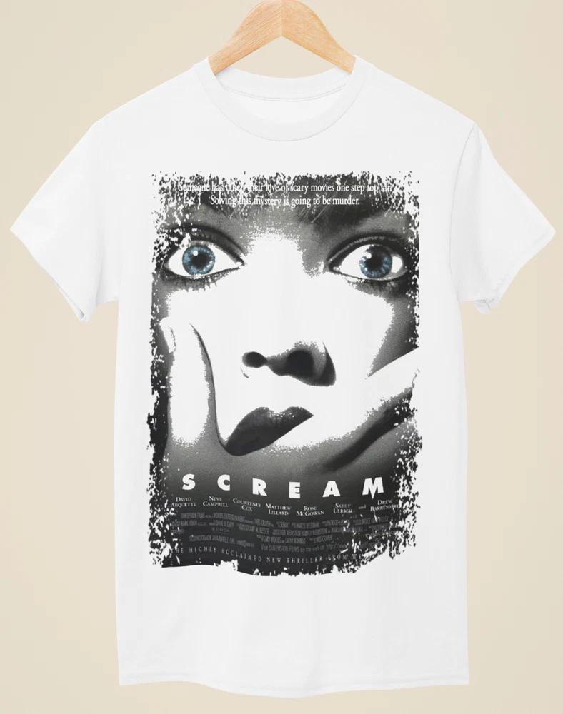 Scream Movie Poster Inspired Unisex White TShirt S