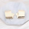New Fashion Folded Small Earrings Uneven Square Women's Stud Earrings Unique Design Unusual Earrings for Female orecchini