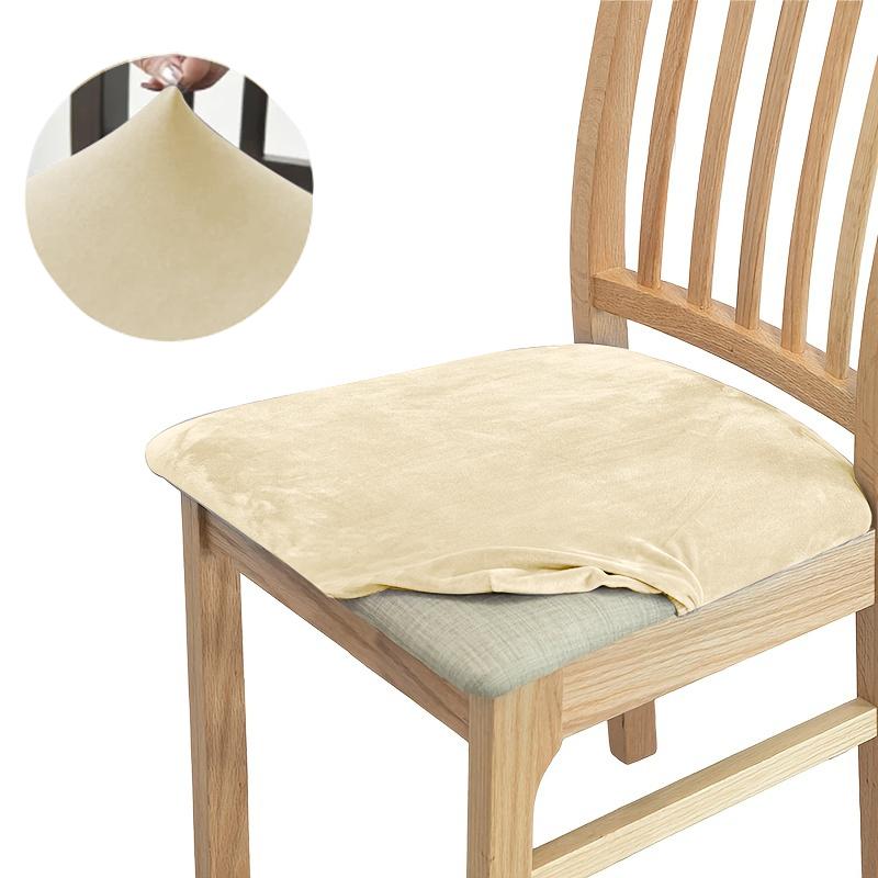 Soft Velvet Chair Cover Solid Thickened Warm Seat Cushion Protector For Dining Room Living Room Kitchen Chairs
