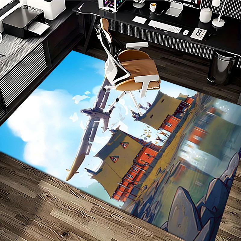 1pc Vintage Airplane and Cat Adventure Chair Mat - Festive Gift for Office Chairs, Seasonally Universal, Suitable for Home Decor, Living Room, Bedroom