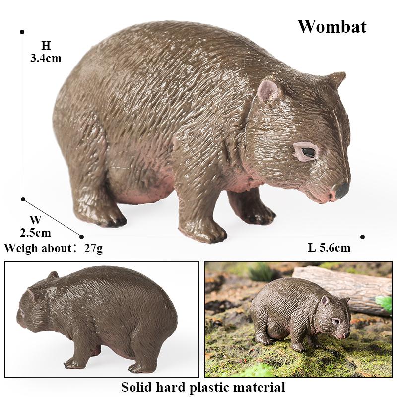 Oenux Classic Australian Wild Animals Kangaroos Koala Platypus Tasmanian Devil Echidna  Cassowary Model Figurine Toy Kid Gift