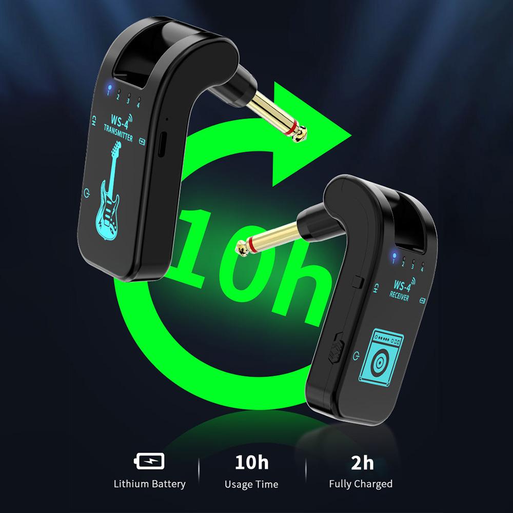 Real-time Transmission 2.4G Wireless Guitar System Guitar Transmitter Receiver Set for Electric Guitar Bass 48K/16bit