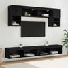 TV Wall Units with LED Lighting 6 pcs Black Oak Effect