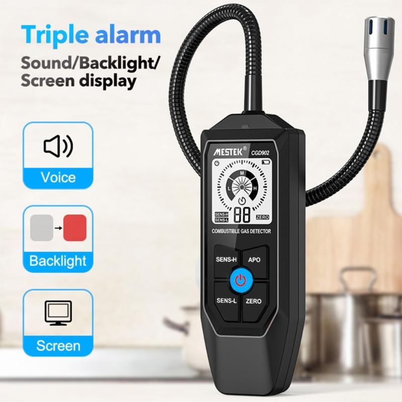 Professional Gas Tester Gas Alarm Gas Leak Detectors With Simulated Display For Propanes Methane Monitoring Home Safety