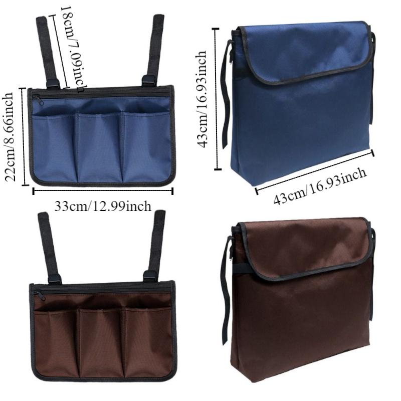 Portable Wheelchair Armrest Storage Bag Multi-pocket Seat Armrest Side Storage Pocket  Home Storage