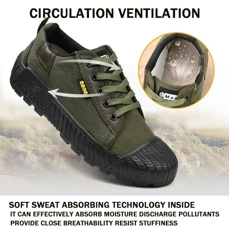 Herrenschuhe Verschleißfeste Canvas-Gummischuhe Arbeitsschutz gegen Zerschlagen und Stechen Herrenschuhe