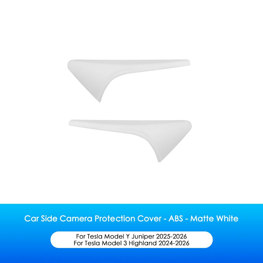 Heenvn ABS Carbon Pattern Side Camera Cover For Tesla Model 3 Highland Model Y Juniper 2025 2026 ABS Leaf Board Sticker Exterior