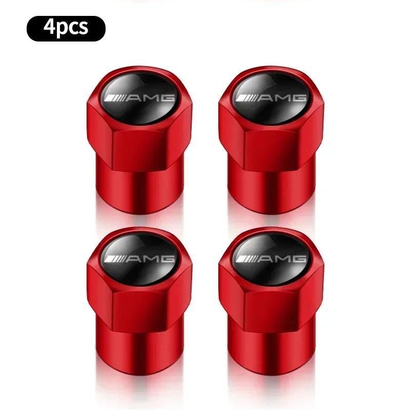 C200 E300 Hot 2026 4PCS Car Badge Wheel Tires Valve Caps Metal Tyre Dust Covers For Mercedes Benz Amg W204 W213 W205 W211 W212 W