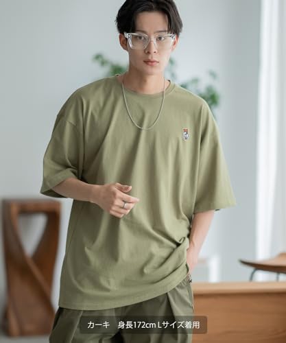 IMPROMES Casual SIDEWAYSTANCE Embroidered Skateboard Downer Bear Short Sleeve T-Shirt, Men's, Black