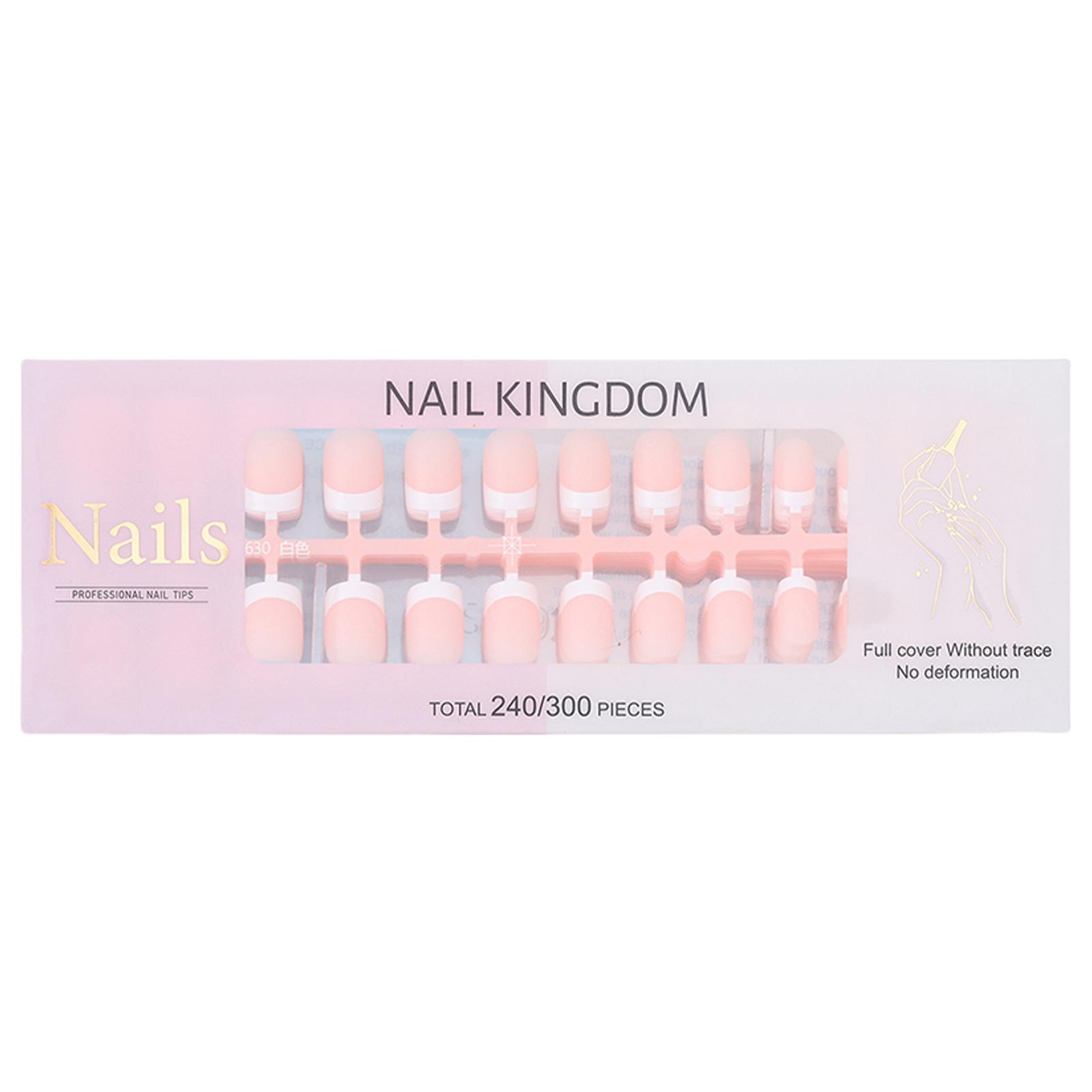 

240 шт. Короткие накладные ногти Французский кончик Накладные ногти Миндалевидные Полное покрытие Наклейки для ногтей Носимые Накладные ногти для женщин Девушек