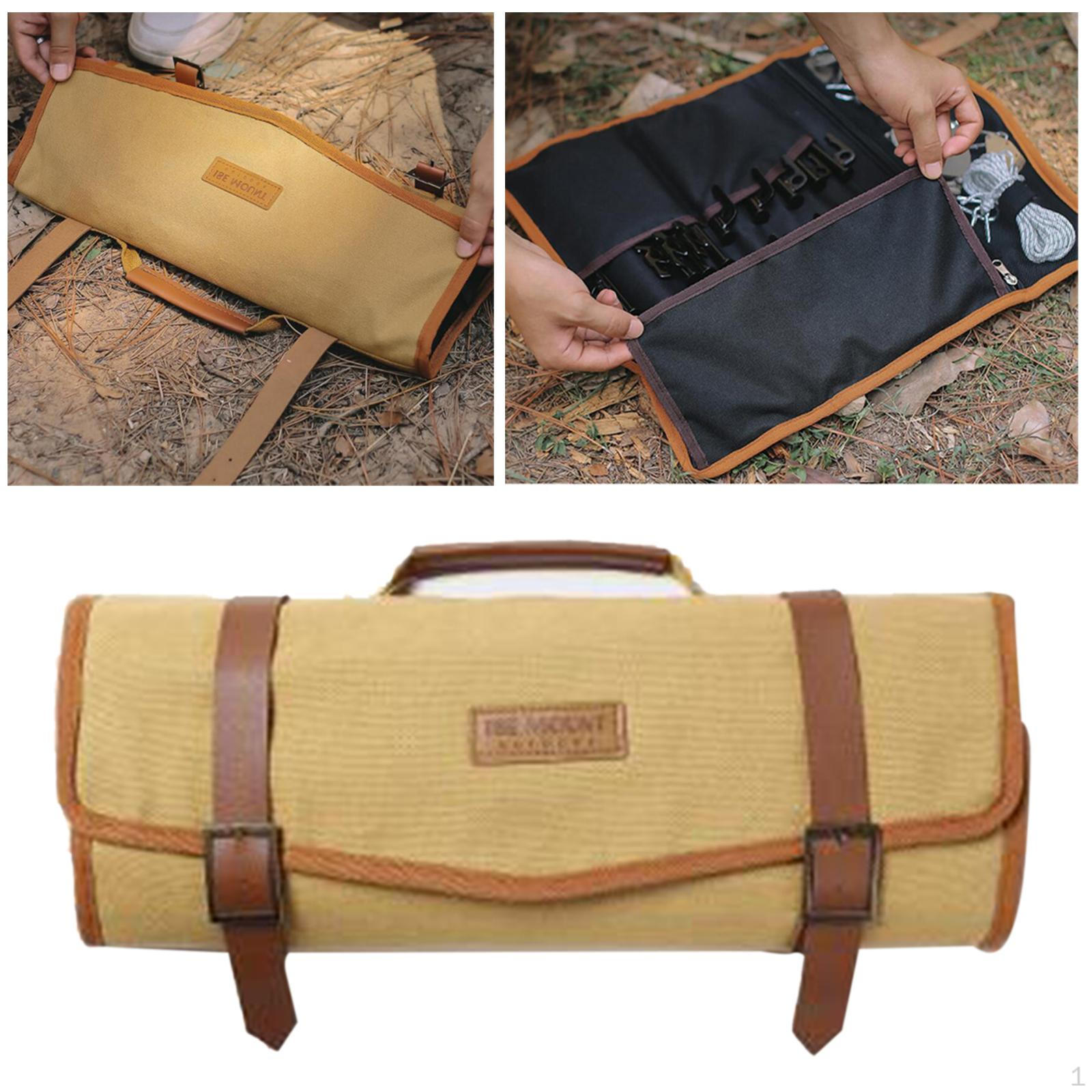 

Outdoor Tent Stake Organizer with Convenient Handle Brown
