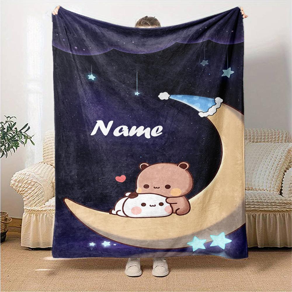 Personalizza Nome Personalità Bubu Dudu (3) Coperta Morbida e Calda per Divano, Ufficio, Letto, Viaggio, Pausa Pranzo, Regalo Adatto a Tutte le Stagioni