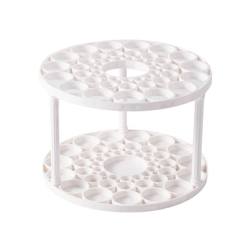 

360° Rotating Desktop Organizer Plastic Storage shelf for Art Brushes Makeup Tools Glazed Finish Office Studio Accessory