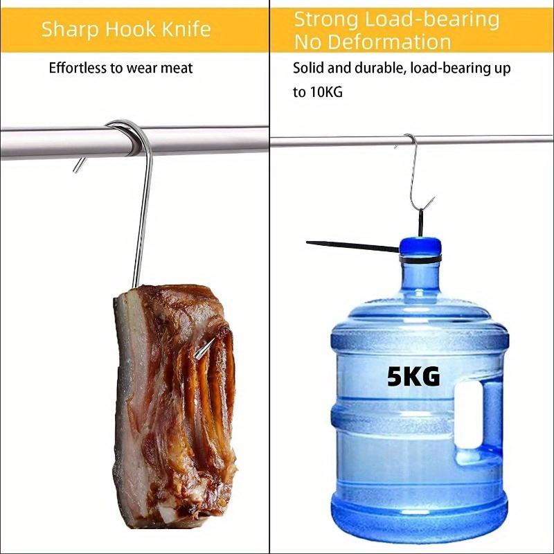 9PCS Stainless Steel Meat Hanging Hooks Butcher Hook for BBQ Pork Sausage Bacon Hams Duck Turkey Smoker Curing Roast