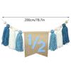 Boho 1st Birthday High Chair Banner Yarn Tassel Handmade Birthday Banner Wooden Bead Linen Hat Party Decoration Children Party