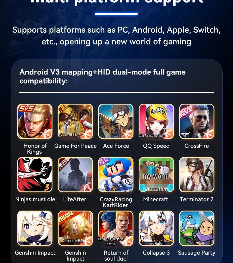 D6mini Stretch Wireless/Wired Dual Mode Game Controller for SWITCH, Android, iOS, and Mobile Phones
