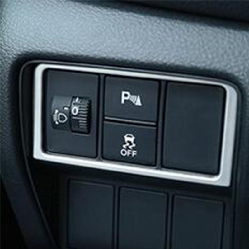 For Honda CRV CR-V 2017 2018    Car Styling Stainless Steel Front Head Fog Light Switch Button Trim Frame Lamp
