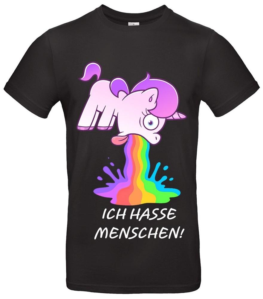 

#034;I Hate People#034; Funny TShirt Puking Unicorn Gift Idea Unisex T-Shirt XXXL