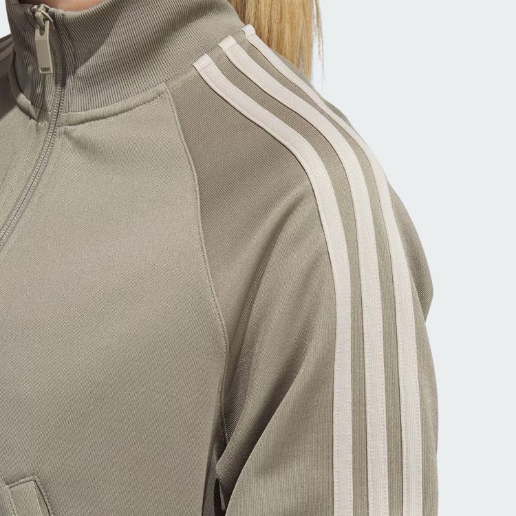 adidas Originals Women's Tricot Warm-Up Track Top Jacket Khaki IJ5229