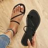 Fashion 2025 Brand Ladies Shoes Basic Women's Slippers Outdoor Beach Slippers Women Round Toe Narrow Band Flat with Thimble Toe Sandals