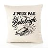 Cushion Cover I Can't I Have Bobsleigh I Can't Minimalist | Fairtrade Cotton Canvas 305 G/m² Invisible Zip Size 50×50 Cm
