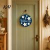 Wooden Sign Gift for Friends Daisy Welcome Front Door, Rustic Farmhouse Hanging Wall Decor Ornament Living Room with Hemp Rope, Wood Plaque