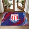 Stoke City Football Design Crystal Velvet Rug Soft Decorative Mat for Bedroom Entrance